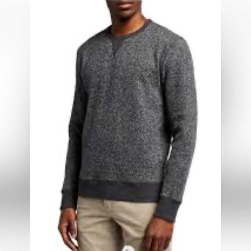 Rails Men’s Heston Melange Reversible Pullover Crewneck Sweater Grey Sz S